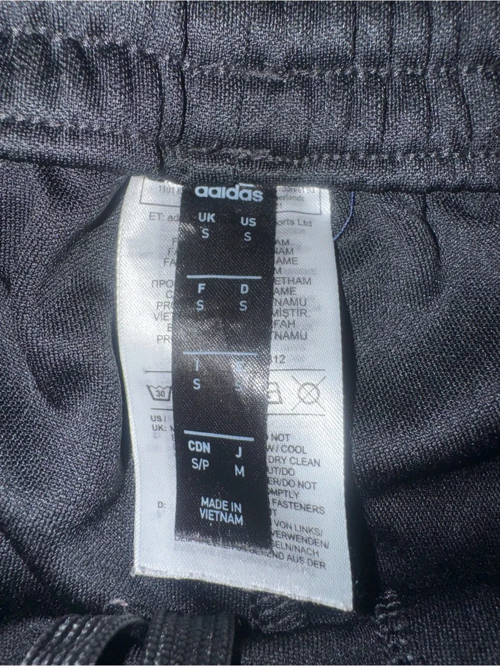 adidas Black Joggers with Red and White Logo Trim